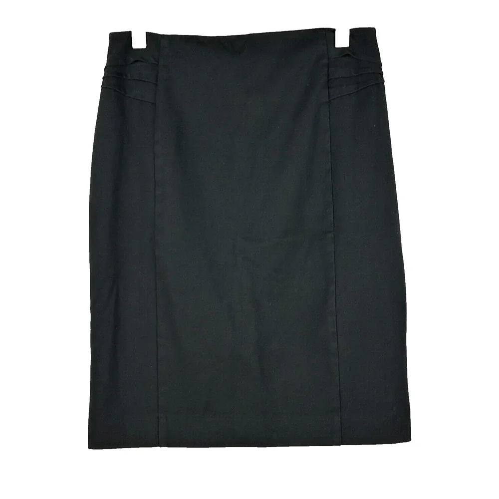 Express Skirt Womens 0‎ Black Fitted Straight Back Slit Formal Career Zip Back